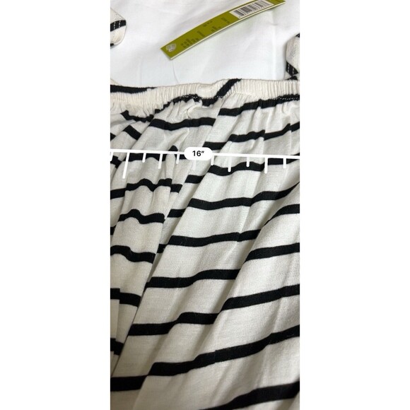 0092) NWT $49‎ Gianni Bini Top Blouse Crop Shirt Size Xsmall New Black White - Picture 9 of 9